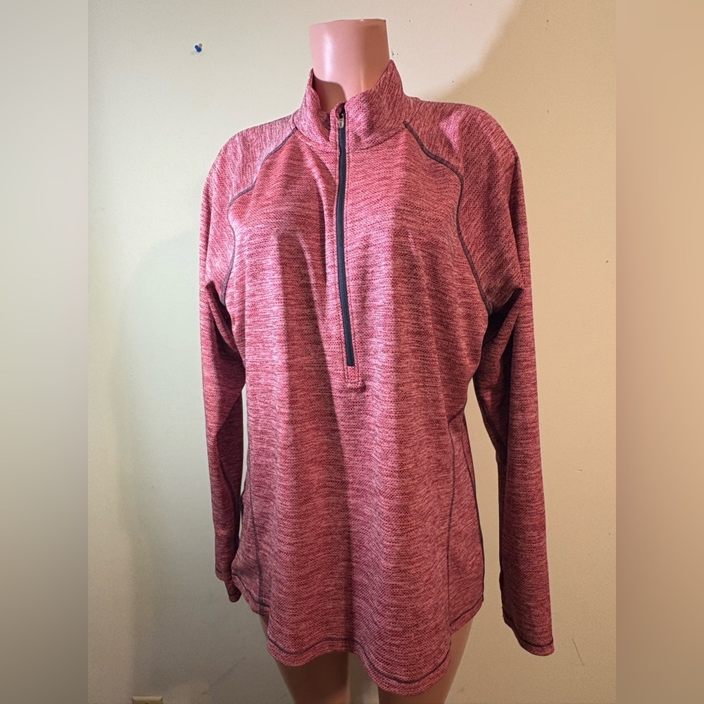 Champion Womens Long Sleeve Quarter Zip Up Mock Neck Athletic T Shirt Size XXL